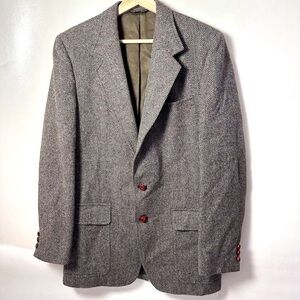 Vintage Gimbels Store Wool Mens Blazer Jacket Brown Herringbone Workers …